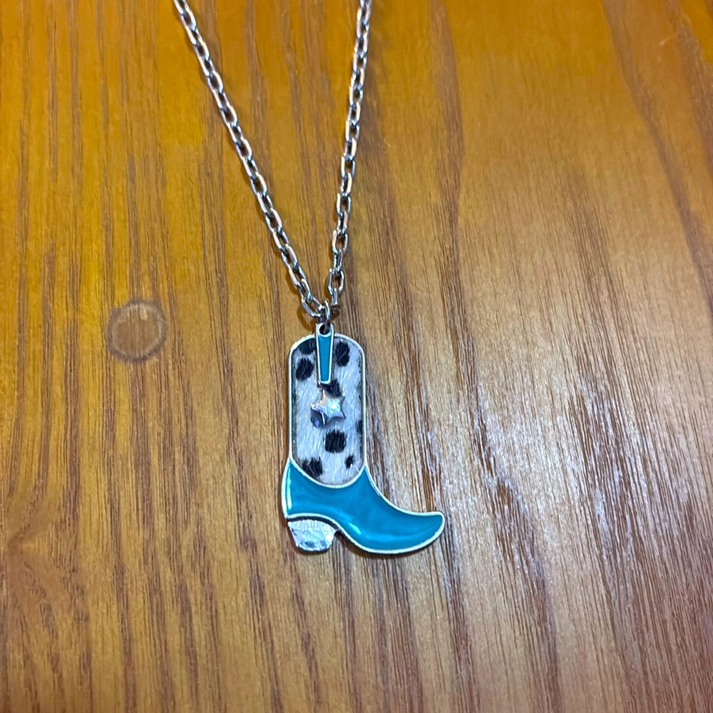 Cowboy boots necklace
